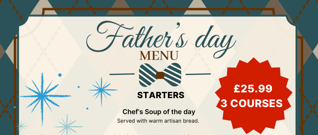 Fathers Day Menu banner